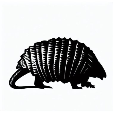 Vector Silhouette of Armadillo, Armored Armadillo Illustration for Wildlife and Nature Themes clipart