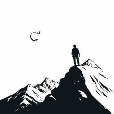 Mountain Feist silhouette,Elegant Black and White Silhouette Flat Icon. clipart