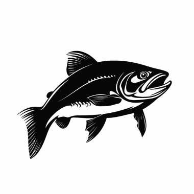 Bull Trout silhouette,Chic Monochrome Vector Silhouette for Graphics. clipart