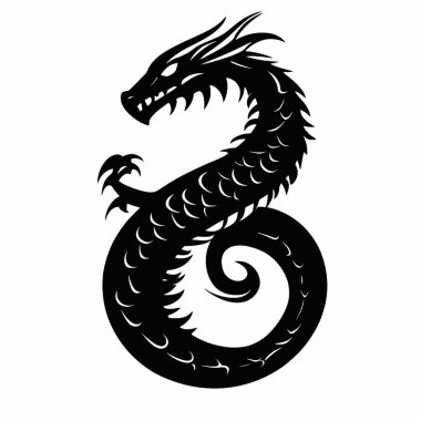 Basilisk düz vektör simgesi, Temiz Siyah ve Beyaz Vektör Siluet Sanatı.