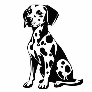 Dalmation flat vector icon,Timeless Black and White Vector Silhouette Design. clipart