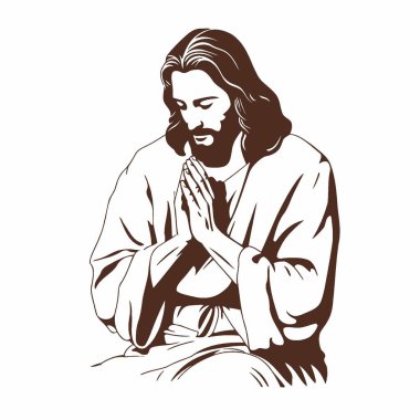 Diz çöken İsa 'nın Dini Logo, Hristiyanlık, Sembol, Simge, Şekil.