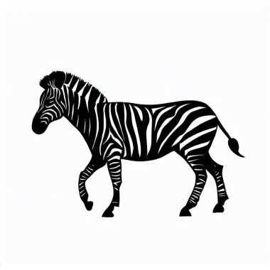 Vector Silhouette of Zebra, Striking Zebra Illustration for Wildlife and Africa Concepts clipart