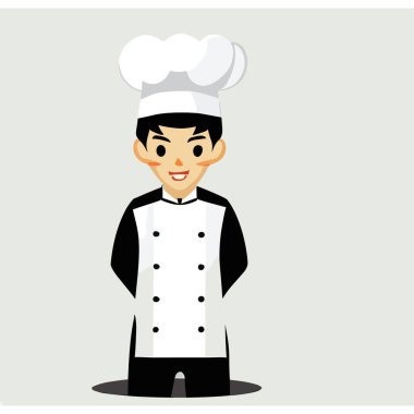 Vector of a Chef, Talented Chef Illustration for Culinary and Cooking Projects clipart