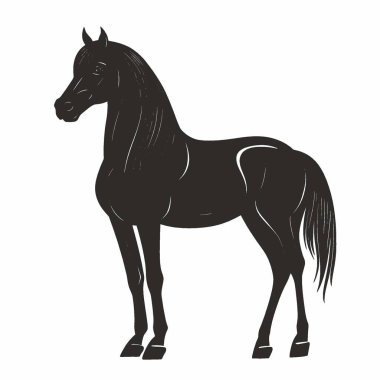 Arab horse flat vector icon,Versatile Black and White Vector Icon for Projects. clipart