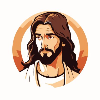 İsa Düz Vektör Sanatı Dindarlık, Hıristiyanlık, Sembol, Simge, Şekil.