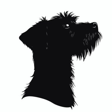 Glen Of Imaal Terrier silhouette,Modern Black and White Silhouette Flat Icon. clipart