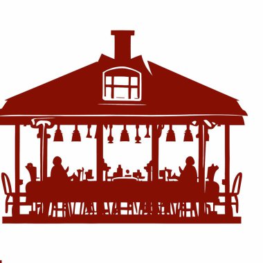 Dükkan veya Restoran Siluet Vektörü, Perakende Vektörü