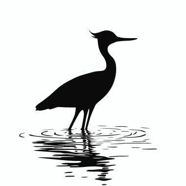 Kuzey Jacana silueti, Grafikler için Chic Monochrome Vektör Silueti.