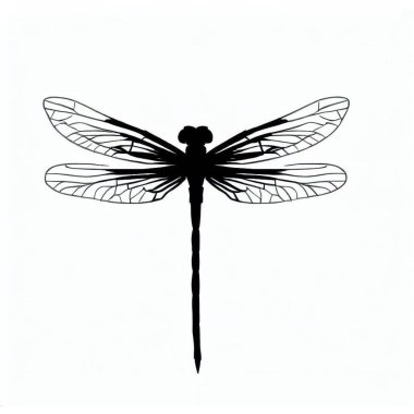 Vector Silhouette of Dragonfly, Graceful Dragonfly Illustration for Insect and Nature Concepts clipart