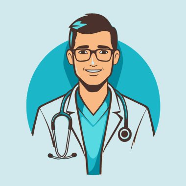 Doktor Vektör Sanatı Sade Arkaplan Hekimi, Tıp Profesyoneli, Sağlık Hizmetleri, Simge.