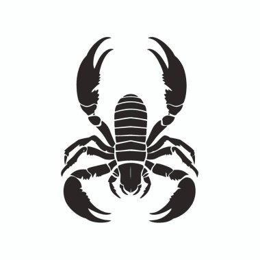 Arizona Bark Scorpion silueti, Marka için Basit Siyah ve Beyaz Siluet.