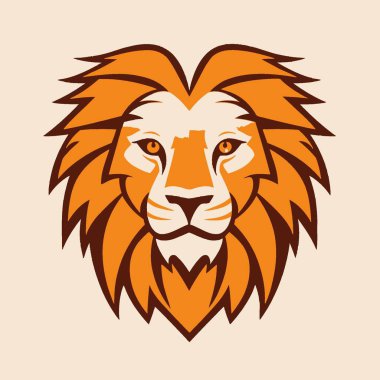 Aslan Logosu İki Renkli Logo Tarzı Vahşi Yaşam, Hayvan, Kedi, Yırtıcı, Simge Sanatı.