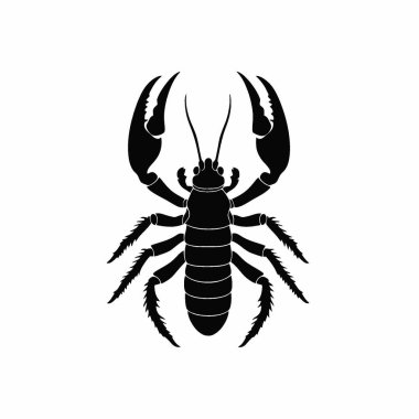 Bark Scorpion silueti, Zarif Siyah ve Beyaz Siluet Düz Simge.