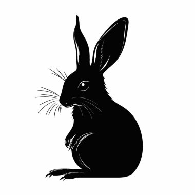 Bilby silhouette,Versatile Black and White Vector Icon for Projects. clipart