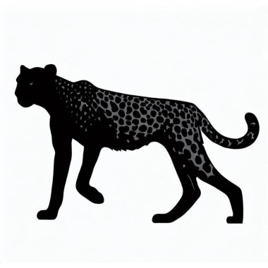 Vector Silhouette of Cheetah, Fast Cheetah Graphic for Wildlife and Nature Themes clipart