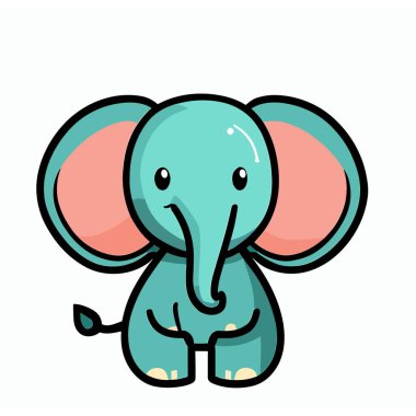 Cute Elephant Vector Illustration, Charming Elephant Graphic for Nature and Wildlife Themes clipart