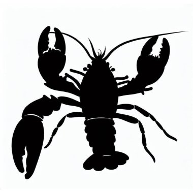 Vector Silhouette of Lobster, Tasty Lobster Illustration for Seafood and Marine Designs clipart