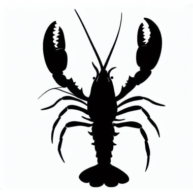 Vector Silhouette of Lobster, Tasty Lobster Illustration for Seafood and Marine Designs clipart