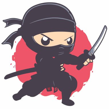 Ninja Çocuk Shuriken Basit Şekilli Vektör Ninja, Savaşçı, Çocuk, Simge, Silah.
