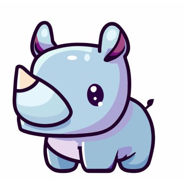 Rhino, Adorable Rhino Vector Illustration for Wildlife Themes clipart