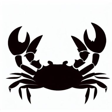 Vector Silhouette of Crab, Playful Crab Graphic for Marine and Ocean Concepts clipart