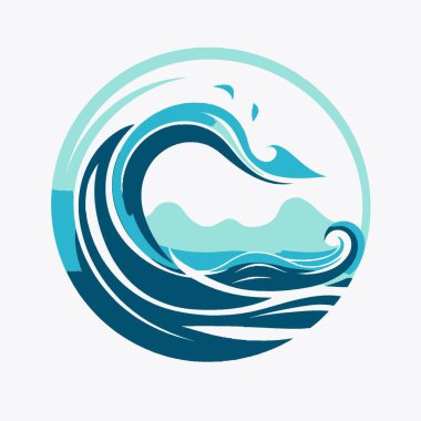 Ocean Logo Vector Art in Plain Stock Water, Sea, Wave, Icon, Marine.