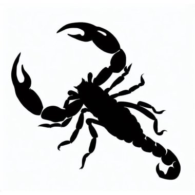 Vector Silhouette of Scorpion, Stingy Scorpion Graphic for Arachnid and Wildlife Themes clipart