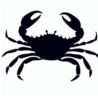 Vector Silhouette of Crab, Playful Crab Graphic for Marine and Ocean Concepts clipart