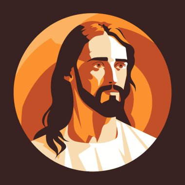 İsa Düz Vektör Sanatı Dindarlık, Hıristiyanlık, Sembol, Simge, Şekil.