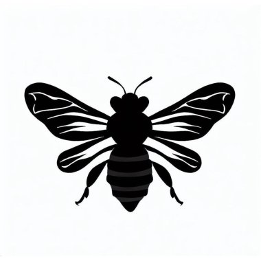 Vector Silhouette of Bee, Busy Bee Graphic for Nature and Pollination Themes clipart