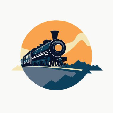 Sade Arkaplan Resimlerinde Tren Logosu Vektör Sanatı.