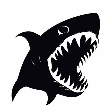 Fangtooth silueti, Markalaşma için Basit Siyah ve Beyaz Siluet.