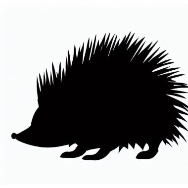 Vector Silhouette of Hedgehog, Cute Hedgehog Illustration for Animal and Nature Themes clipart