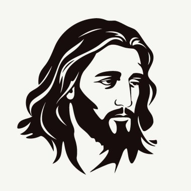 İsa Yüz Profil Logosu Dinsel, Hıristiyanlık, Sembol, Simge, Şekil.