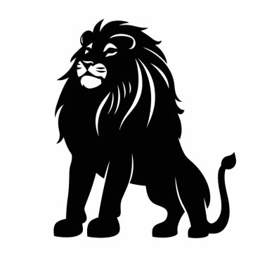 Lion silhouette,Chic Monochrome Vector Silhouette for Graphics. clipart