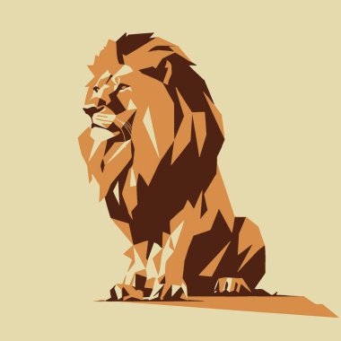 Aslan Vektör Sanatı Sade Arka plan Vahşi Yaşam, Hayvan, Kedi, Yırtıcı, Simge.