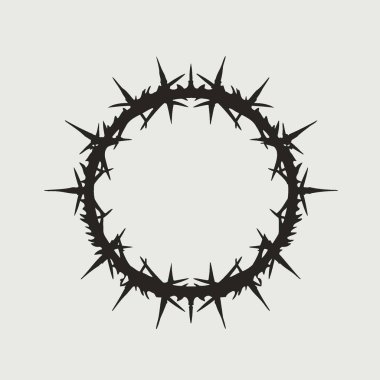 Dikenli Siluet Tacı Logosu Hıristiyan, Din, Sembol, Amblem, Simge.