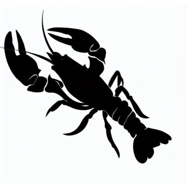 Vector Silhouette of Lobster, Tasty Lobster Illustration for Seafood and Marine Designs clipart