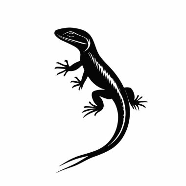 Eastern Glass Lizard silhouette,Modern Black and White Silhouette Flat Icon. clipart