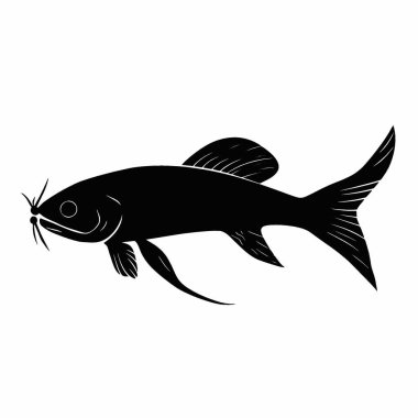 Loach silhouette,Versatile Black and White Vector Icon for Projects. clipart