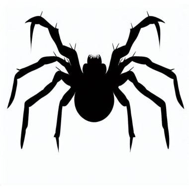 Vector Silhouette of Spider, Creepy Spider Illustration for Arachnid and Halloween Concepts clipart