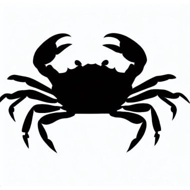 Vector Silhouette of Crab, Playful Crab Graphic for Marine and Ocean Concepts clipart