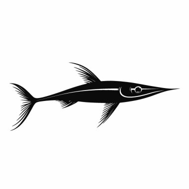 Needlefish silhouette,Simple Black and White Silhouette for Branding. clipart