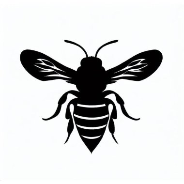 Vector Silhouette of Bee, Busy Bee Graphic for Nature and Pollination Themes clipart