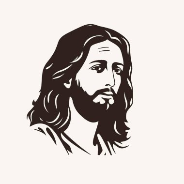 Derin Düşünce Logosunda İsa 'nın Yüzü Dinsel, Hıristiyanlık, Sembol, Simge, Şekil.