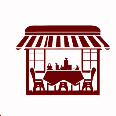 Dükkan veya Restoran Siluet Vektörü, Perakende Vektörü