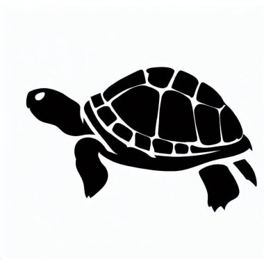 Vector Silhouette of Turtle, Wise Turtle Illustration for Animal and Ocean Themes clipart