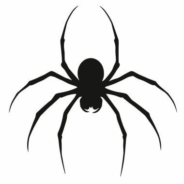 Giant House Spider silhouette,Versatile Black and White Vector Icon for Projects. clipart