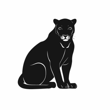 Jaguar silhouette,Chic Monochrome Vector Silhouette for Graphics. clipart